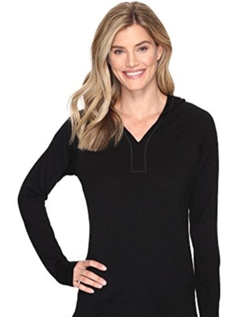 Smartwool Base Layer Hoodie Womens Small Black Merino Wool Lightweight Pullover